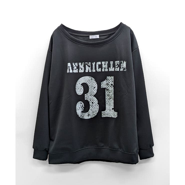 ナンバーロゴプリントオフショルスウェット ワンショル トレーナー | Riff | 詳細画像11 