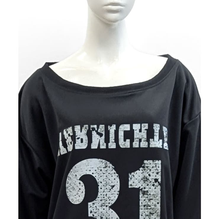 ナンバーロゴプリントオフショルスウェット ワンショル トレーナー | Riff | 詳細画像15 