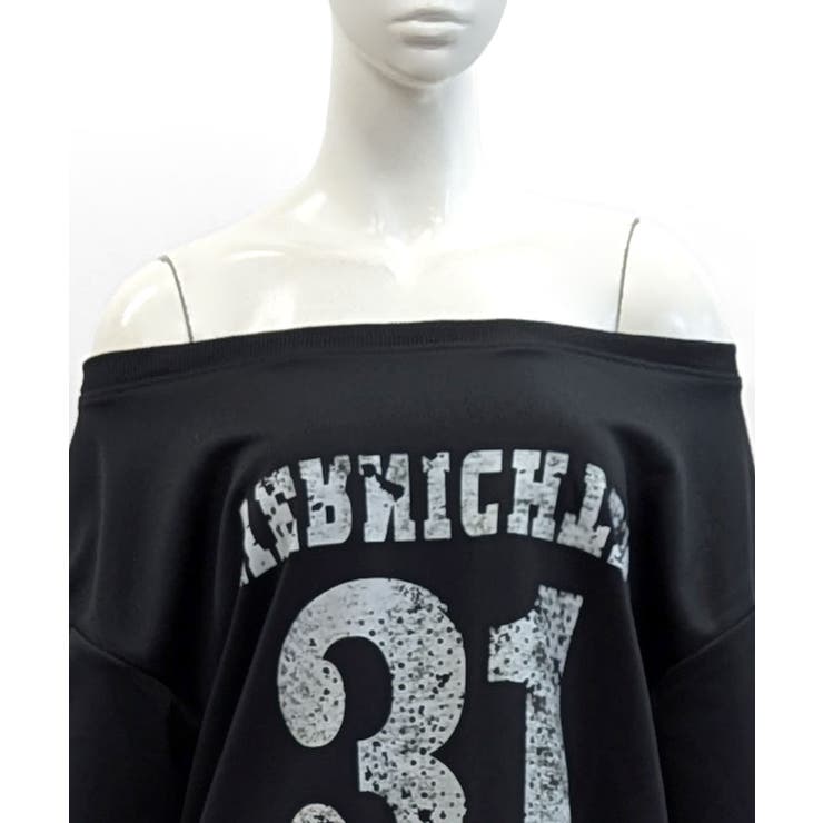 ナンバーロゴプリントオフショルスウェット ワンショル トレーナー | Riff | 詳細画像16 