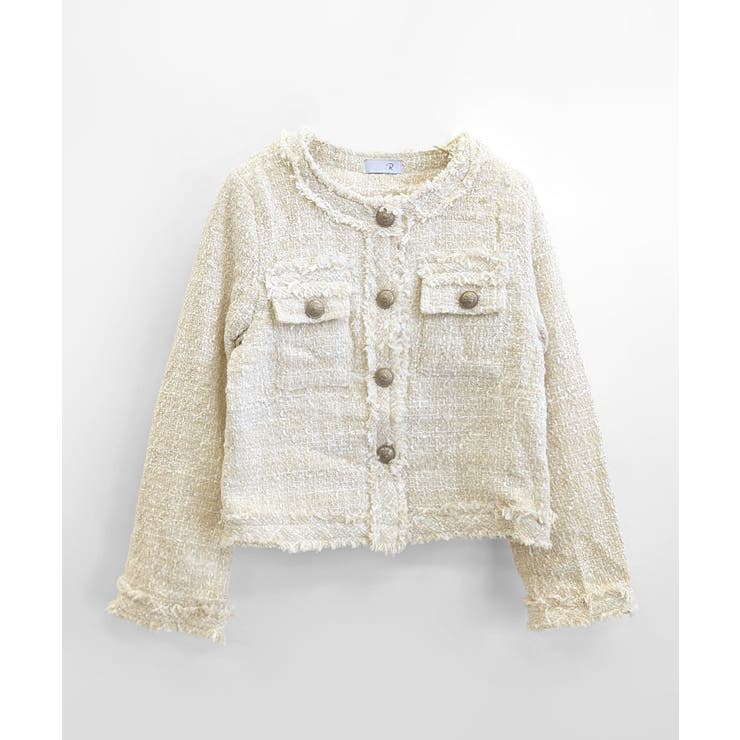 ツイードノーカラージャケット ツイードジャケット フリンジ | Riff | 詳細画像50 