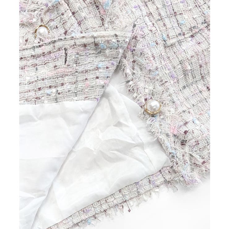 ツイードノーカラージャケット ツイードジャケット フリンジ | Riff | 詳細画像58 