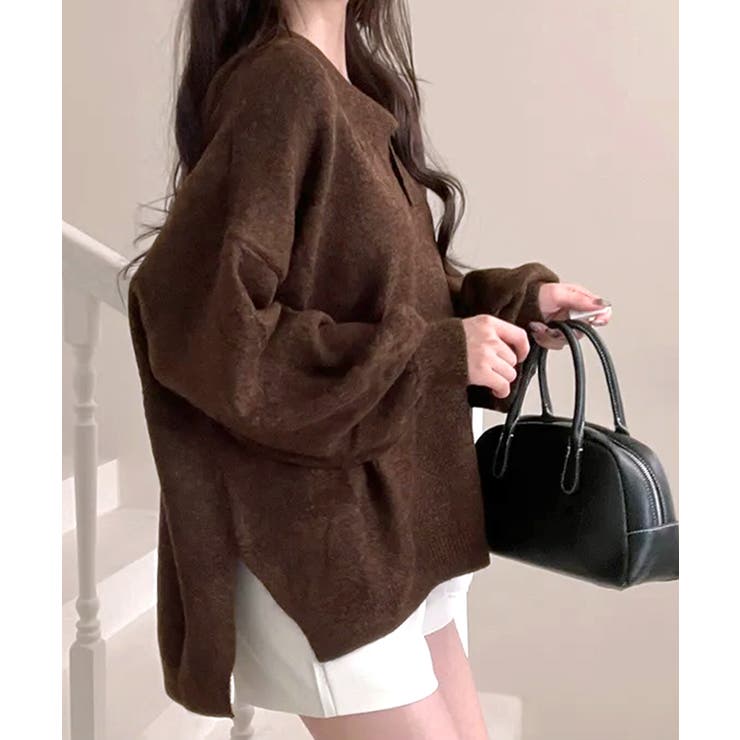 ポロ襟風ニットプルオーバー セーター オーバーサイズ | Riff | 詳細画像15 