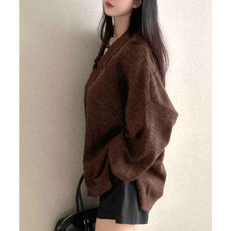 ポロ襟風ニットプルオーバー セーター オーバーサイズ | Riff | 詳細画像21 