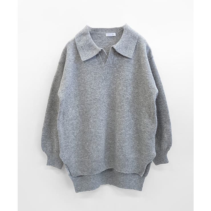 ポロ襟風ニットプルオーバー セーター オーバーサイズ | Riff | 詳細画像35 