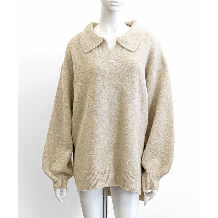 ポロ襟風ニットプルオーバー セーター オーバーサイズ | Riff | 詳細画像36 