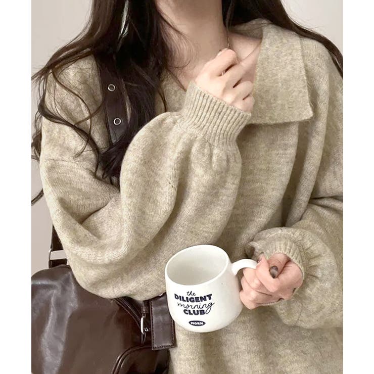 ポロ襟風ニットプルオーバー セーター オーバーサイズ | Riff | 詳細画像5 