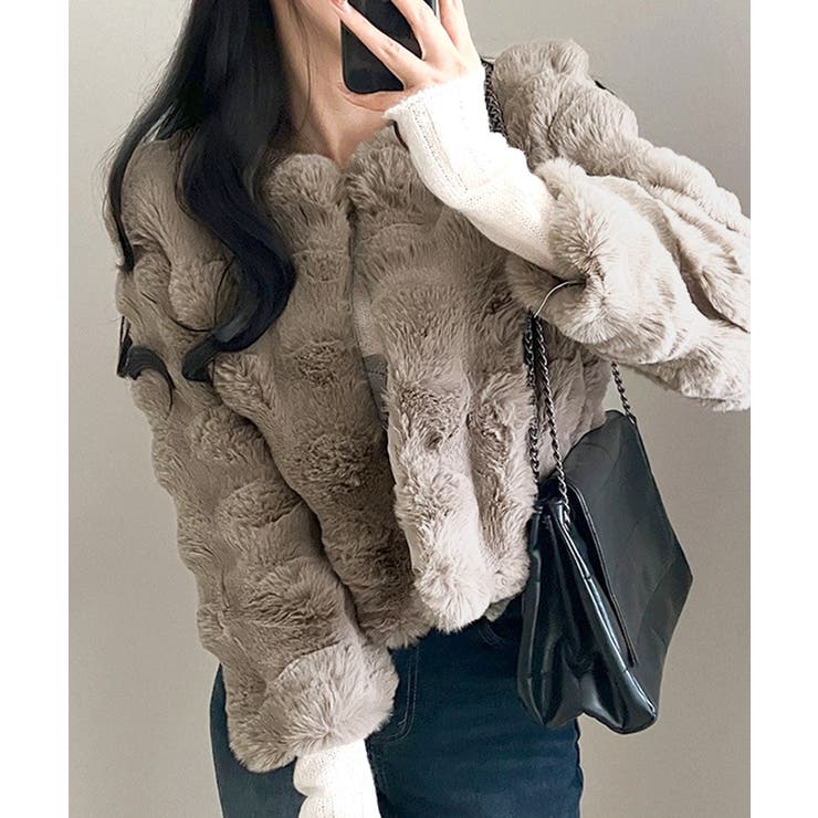 モカ | ファージャケット ショートコート ブルゾン | Riff