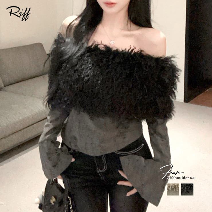 オフショルファートップス オフショルダー Tシャツ | Riff | 詳細画像1 