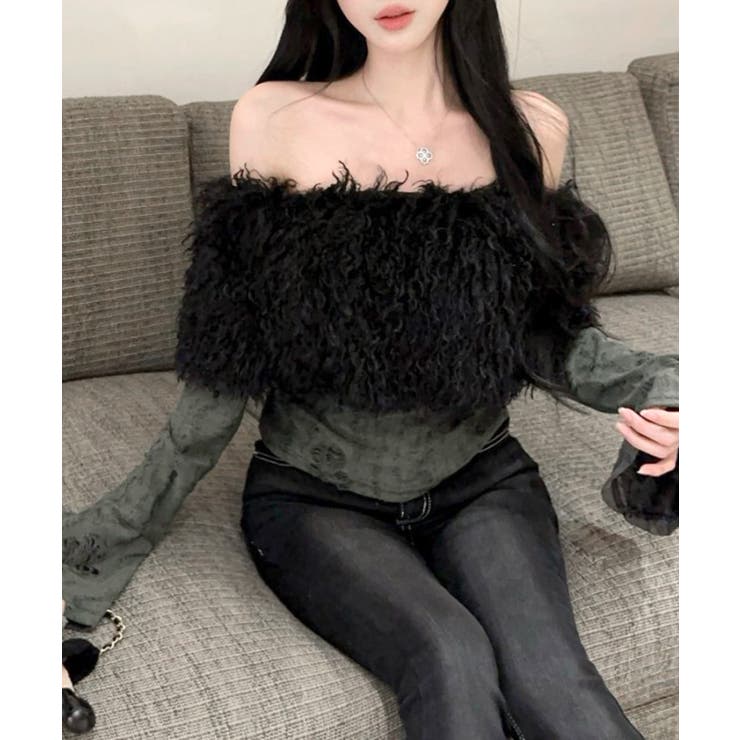 オフショルファートップス オフショルダー Tシャツ | Riff | 詳細画像10 