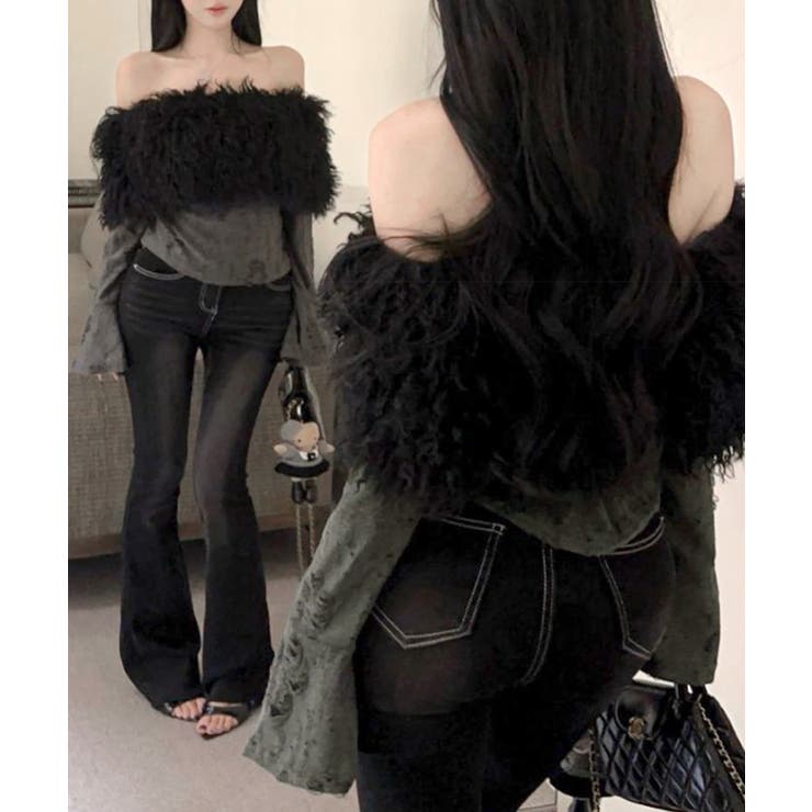 オフショルファートップス オフショルダー Tシャツ | Riff | 詳細画像11 