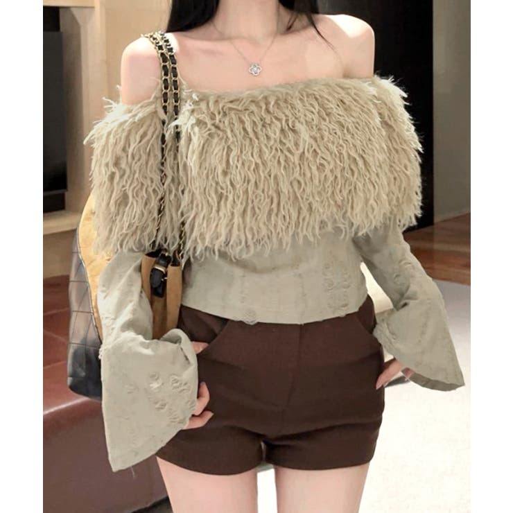 オフショルファートップス オフショルダー Tシャツ | Riff | 詳細画像14 