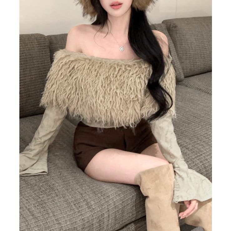 オフショルファートップス オフショルダー Tシャツ | Riff | 詳細画像15 