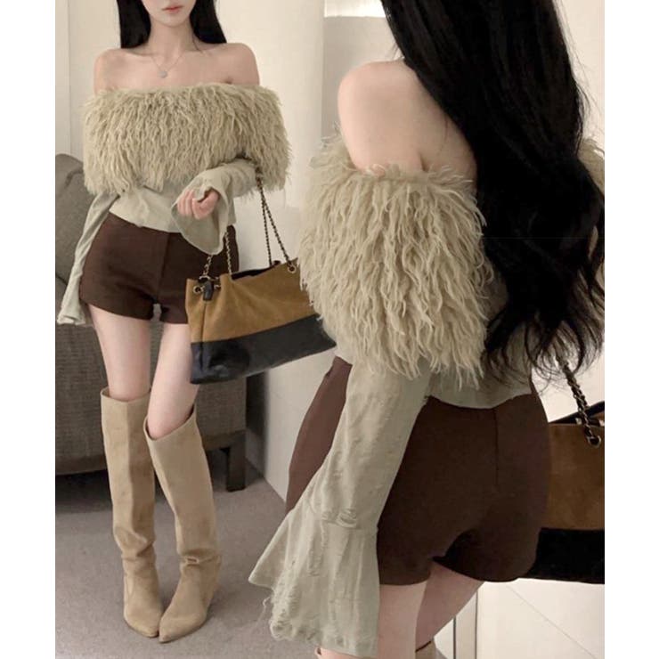 オフショルファートップス オフショルダー Tシャツ | Riff | 詳細画像21 