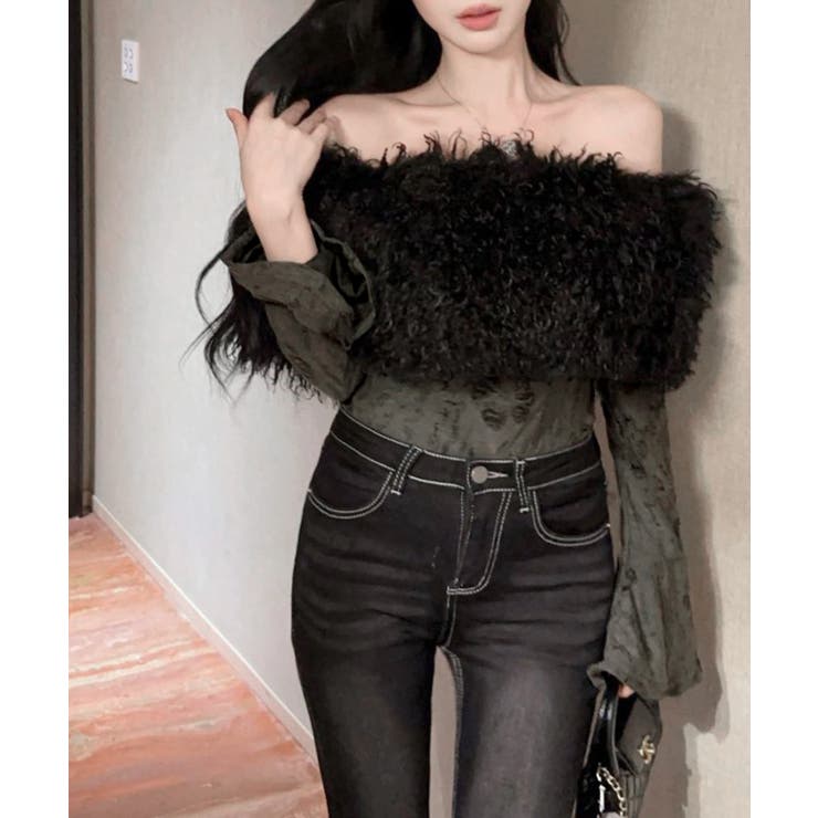 オフショルファートップス オフショルダー Tシャツ | Riff | 詳細画像4 