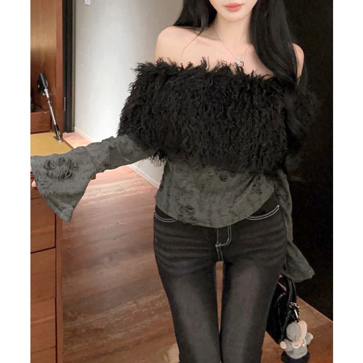 オフショルファートップス オフショルダー Tシャツ | Riff | 詳細画像6 