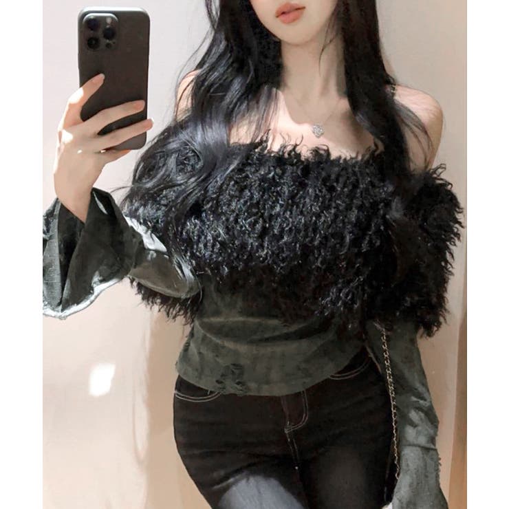 オフショルファートップス オフショルダー Tシャツ | Riff | 詳細画像7 