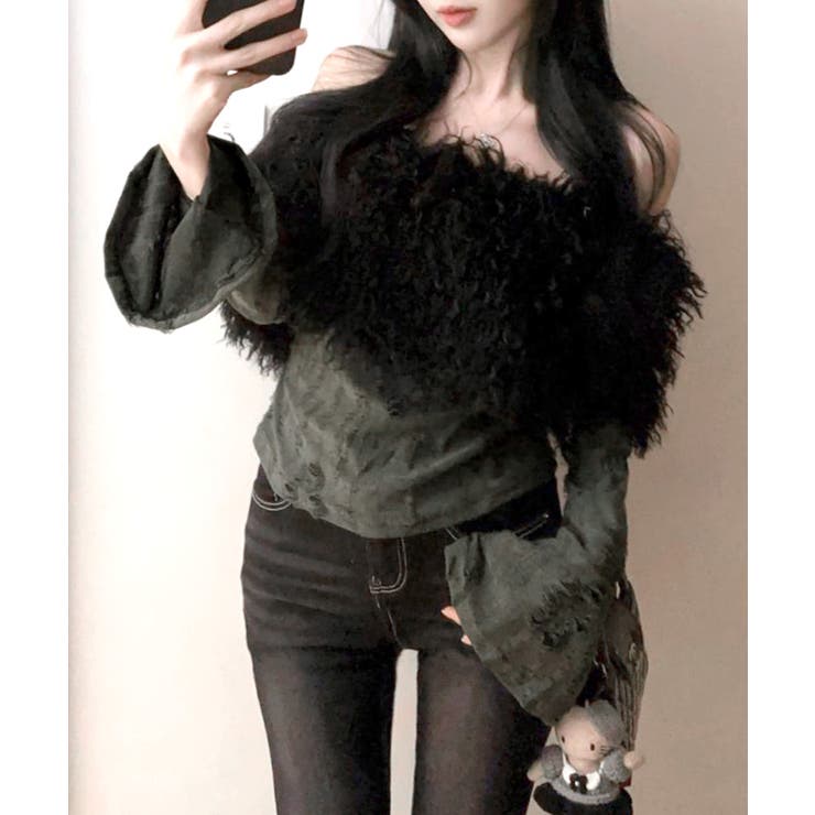 オフショルファートップス オフショルダー Tシャツ | Riff | 詳細画像8 