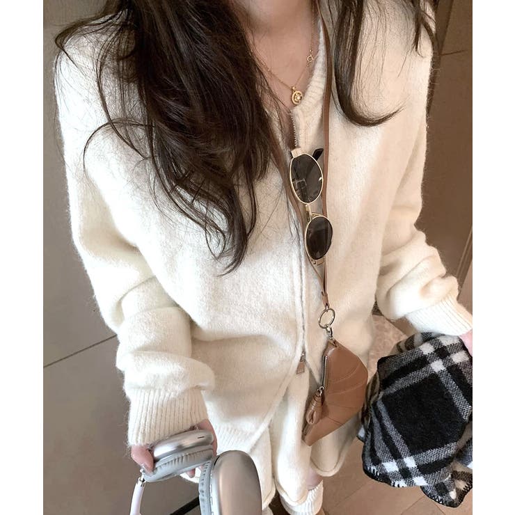 ダブルジップニット&ミニニットスカート セットアップ カーディガン | Riff | 詳細画像12 