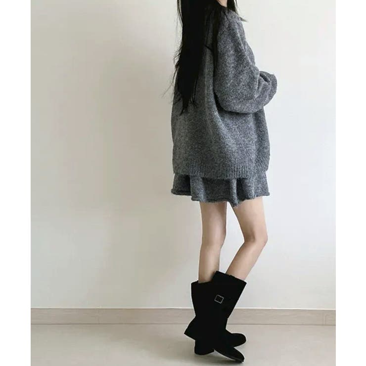 ダブルジップニット&ミニニットスカート セットアップ カーディガン | Riff | 詳細画像17 