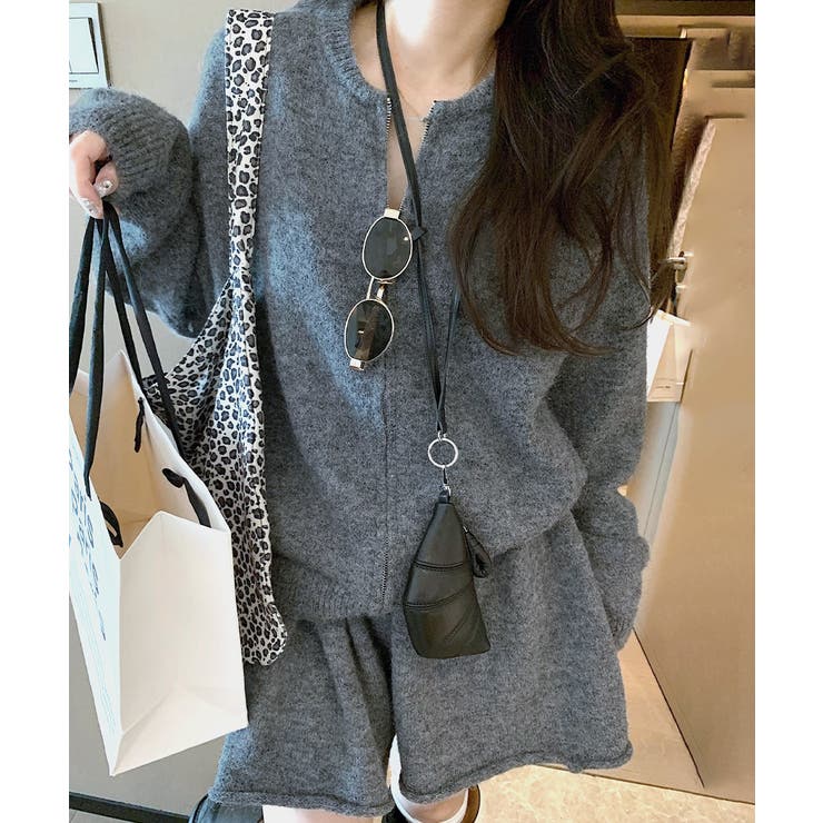 ダブルジップニット&ミニニットスカート セットアップ カーディガン | Riff | 詳細画像19 