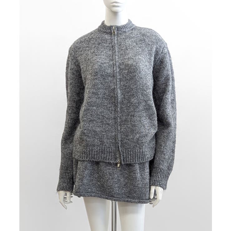 ダブルジップニット&ミニニットスカート セットアップ カーディガン | Riff | 詳細画像27 