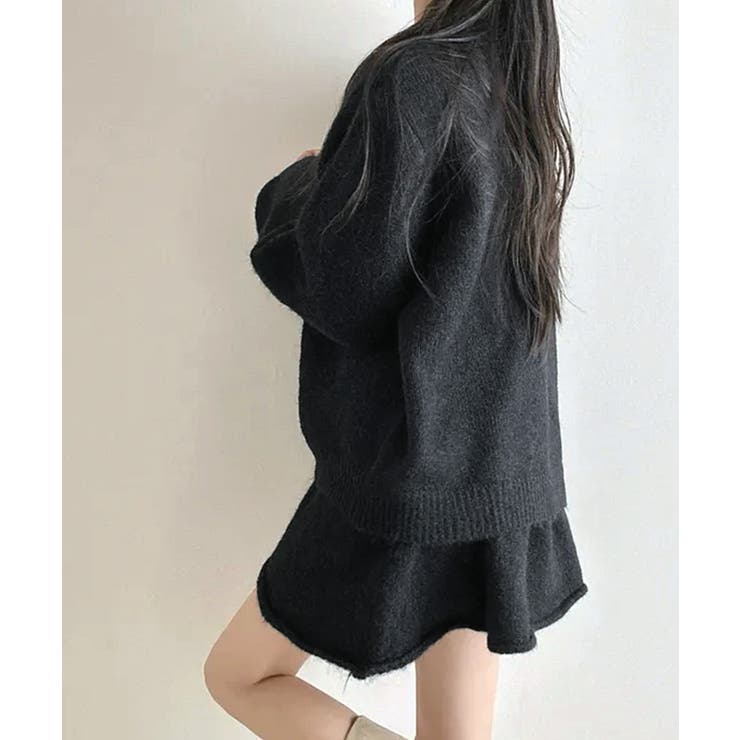 ダブルジップニット&ミニニットスカート セットアップ カーディガン | Riff | 詳細画像3 