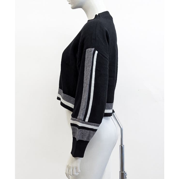 配色クルーネックニット ショート丈 バルーン袖 | Riff | 詳細画像16 