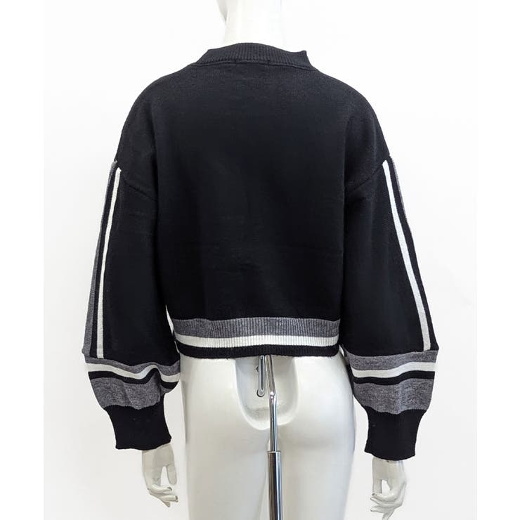 配色クルーネックニット ショート丈 バルーン袖 | Riff | 詳細画像17 