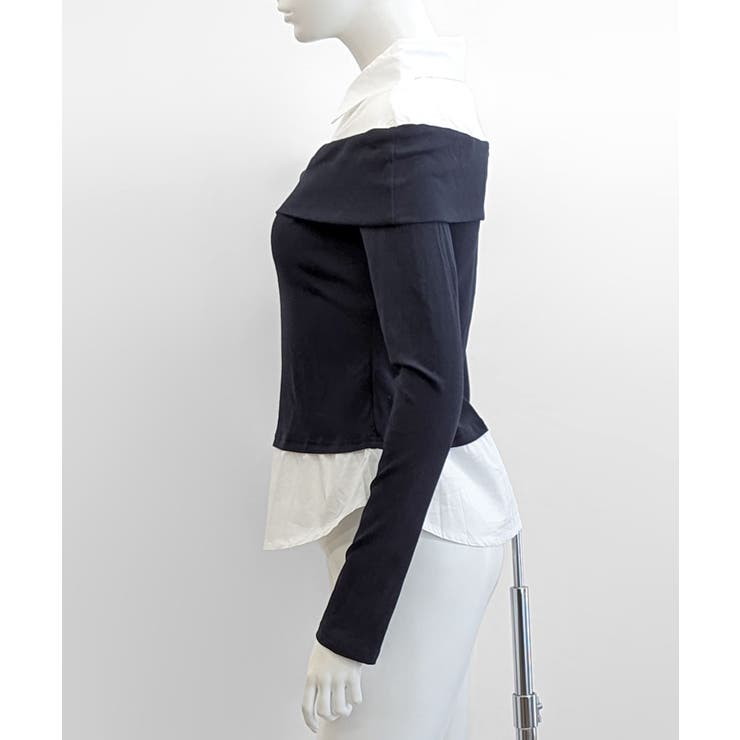 オフショルトップスレイヤード風シャツ フェイクレイヤード ドッキング | Riff | 詳細画像27 