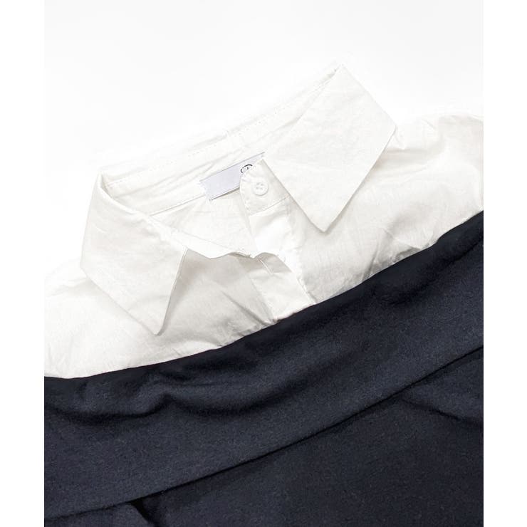 オフショルトップスレイヤード風シャツ フェイクレイヤード ドッキング | Riff | 詳細画像29 