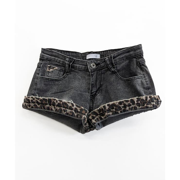 折り返しヒョウ柄デニムショートパンツ 短パン ショート丈 | Riff | 詳細画像18 
