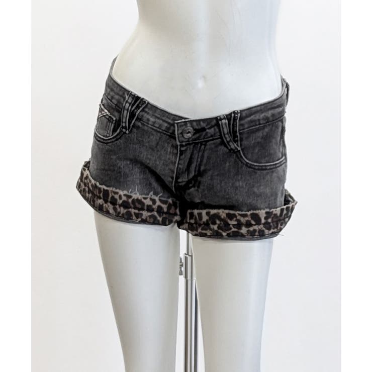折り返しヒョウ柄デニムショートパンツ 短パン ショート丈 | Riff | 詳細画像19 