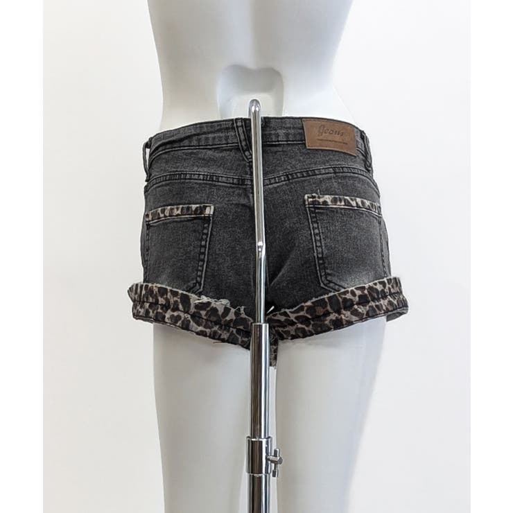 折り返しヒョウ柄デニムショートパンツ 短パン ショート丈 | Riff | 詳細画像21 