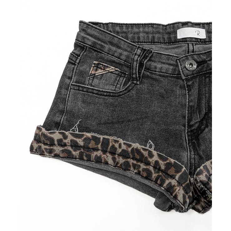 折り返しヒョウ柄デニムショートパンツ 短パン ショート丈 | Riff | 詳細画像23 