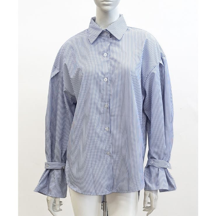 ストライプシャツ オーバーサイズ ロングシャツ | Riff | 詳細画像15 