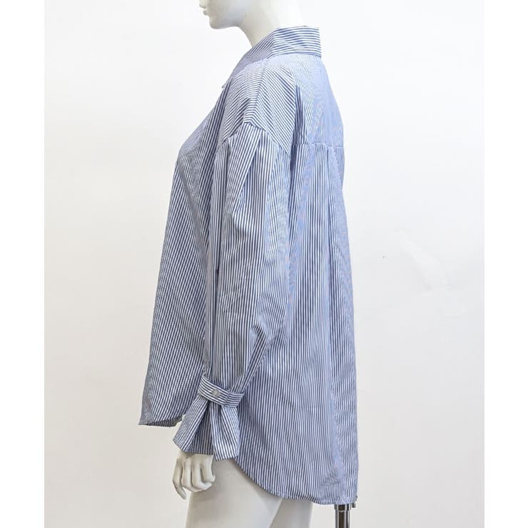ストライプシャツ オーバーサイズ ロングシャツ | Riff | 詳細画像16 