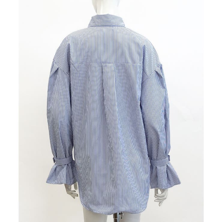 ストライプシャツ オーバーサイズ ロングシャツ | Riff | 詳細画像17 