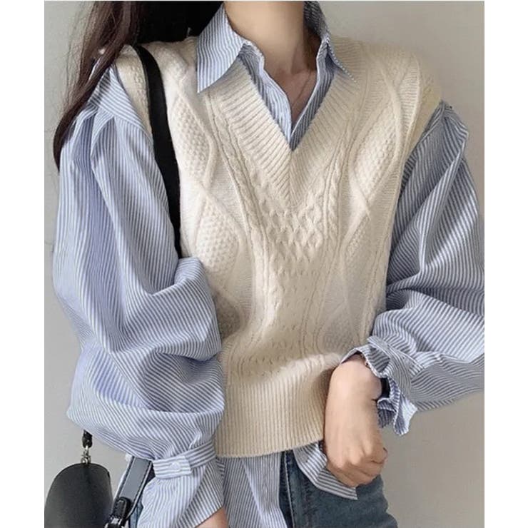 ストライプシャツ オーバーサイズ ロングシャツ | Riff | 詳細画像6 