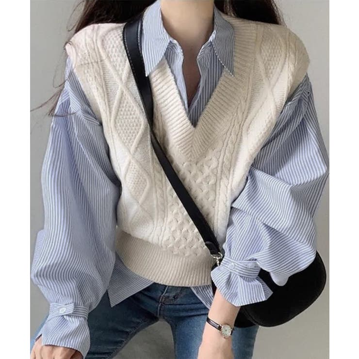 ストライプシャツ オーバーサイズ ロングシャツ | Riff | 詳細画像7 