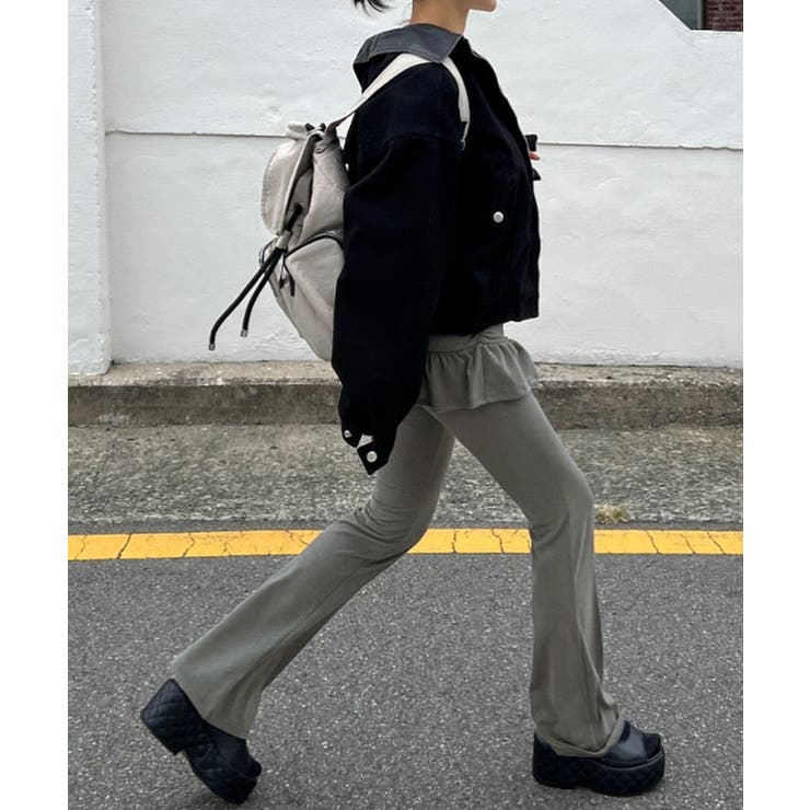 レイヤードスカートパンツ 重ね着風 ロングパンツ | Riff | 詳細画像12 