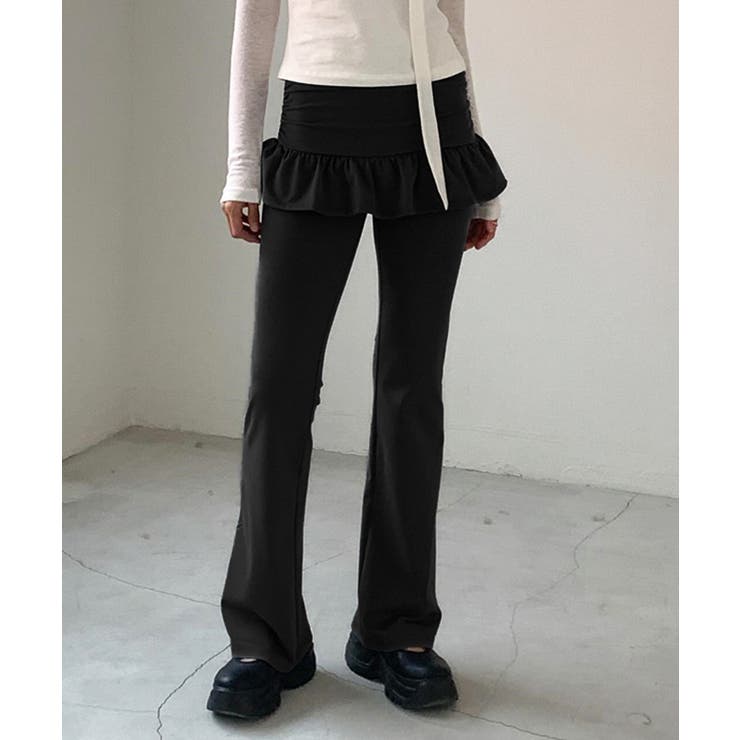 レイヤードスカートパンツ 重ね着風 ロングパンツ | Riff | 詳細画像13 