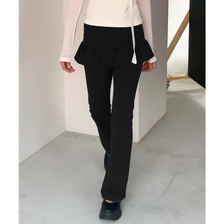 レイヤードスカートパンツ 重ね着風 ロングパンツ | Riff | 詳細画像14 