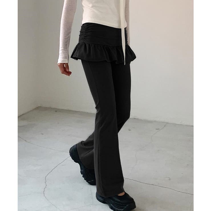 レイヤードスカートパンツ 重ね着風 ロングパンツ | Riff | 詳細画像15 