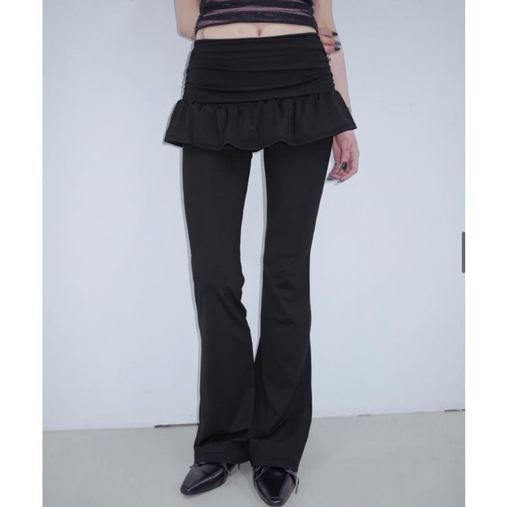 レイヤードスカートパンツ 重ね着風 ロングパンツ | Riff | 詳細画像19 