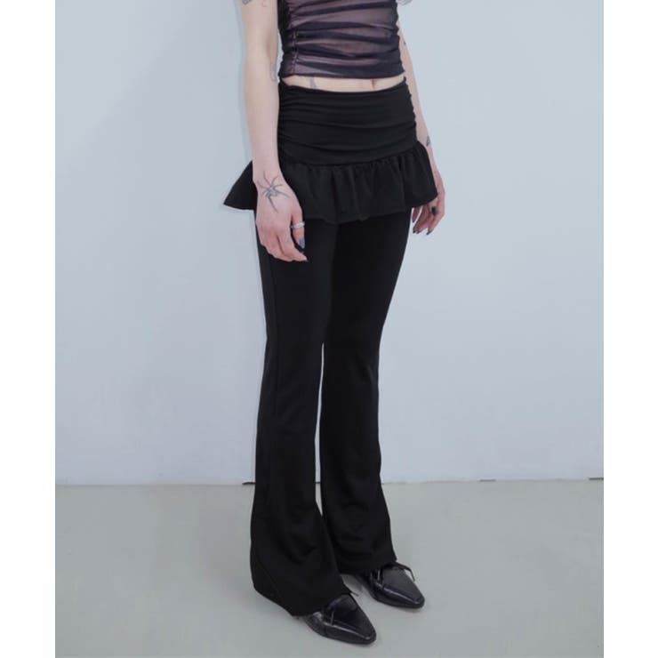 レイヤードスカートパンツ 重ね着風 ロングパンツ | Riff | 詳細画像20 