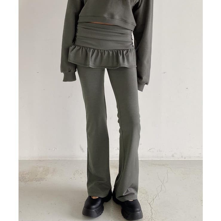 レイヤードスカートパンツ 重ね着風 ロングパンツ | Riff | 詳細画像3 