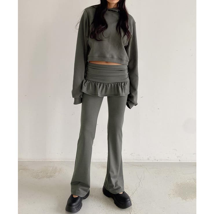 レイヤードスカートパンツ 重ね着風 ロングパンツ | Riff | 詳細画像5 