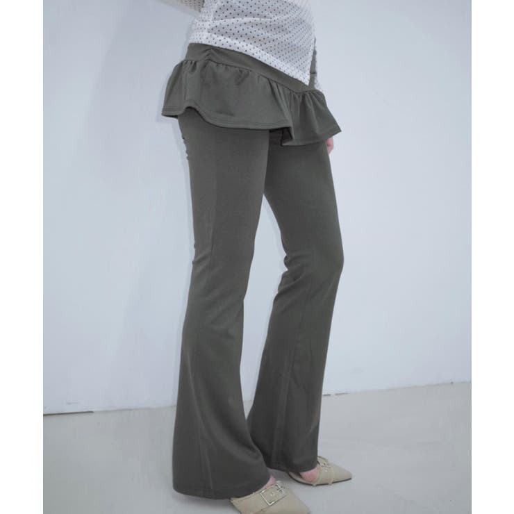 レイヤードスカートパンツ 重ね着風 ロングパンツ | Riff | 詳細画像8 