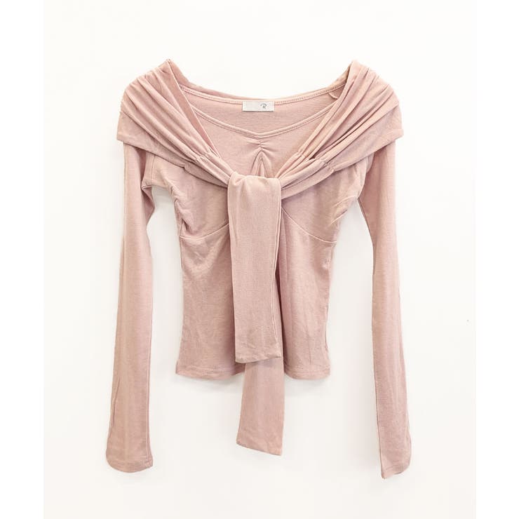 オフショルフロントリボントップス オフショルダー Tシャツ | Riff | 詳細画像20 