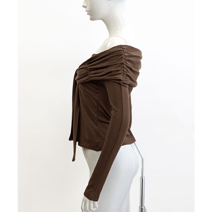 オフショルフロントリボントップス オフショルダー Tシャツ | Riff | 詳細画像23 